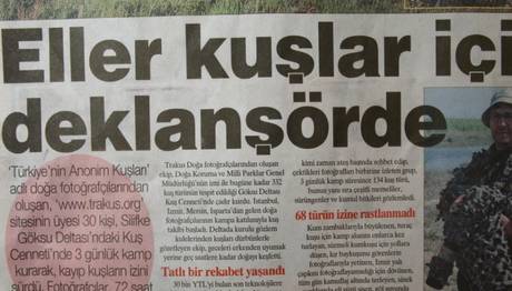 Eller kuşlar için deklanşörde...