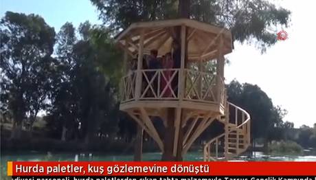 Hurda Paletler Kuş Gözlemevine Dönüştü